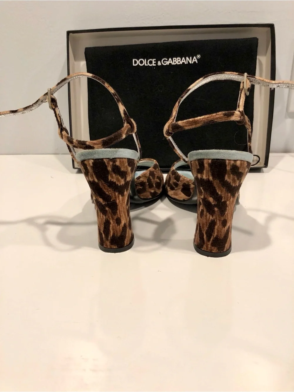 Dolce & Gabbana Leopard Print Open-Toe Ankle Strap Heels - Brown